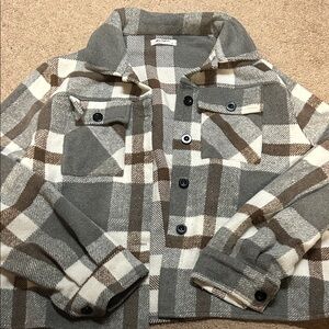 Plaid Button-Up Jacket